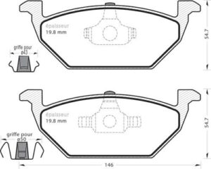 Jeu de plaquettes de frein - 424 MGA