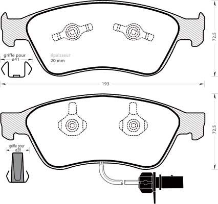 Jeu de plaquettes de frein - 746 MGA