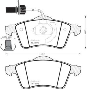 Jeu de plaquettes de frein - 521 MGA