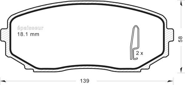 Jeu de plaquettes de frein - 898 MGA