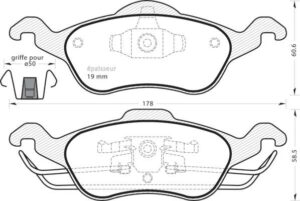 Jeu de plaquettes de frein - 480 MGA