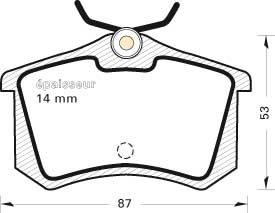 Jeu de plaquettes de frein - 327 MGA