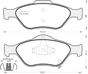 Jeu de plaquettes de frein - 880 MGA