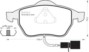 Jeu de plaquettes de frein - 360 MGA
