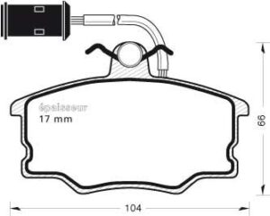 Jeu de plaquettes de frein - 280 MGA