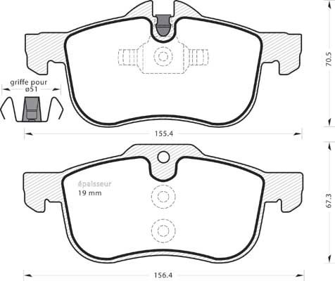 Jeu de plaquettes de frein - 544 MGA
