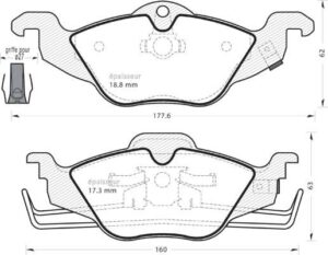 Jeu de plaquettes de frein - 406 MGA