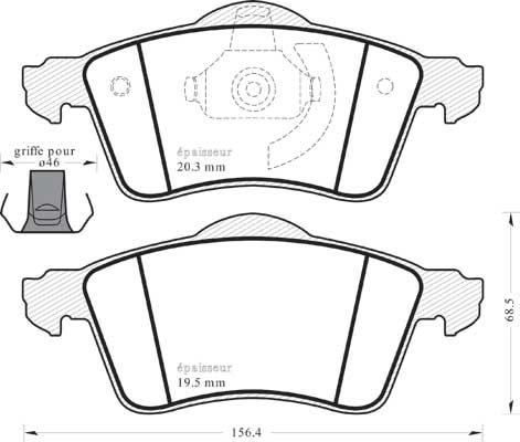 Jeu de plaquettes de frein - 448 MGA