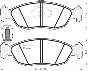Jeu de plaquettes de frein - 427 MGA