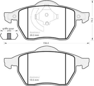 Jeu de plaquettes de frein - 404 MGA