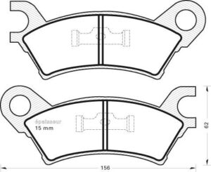 Jeu de plaquettes de frein - 255 MGA