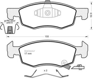 Jeu de plaquettes de frein - 1196 MGA