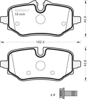 Jeu de plaquettes de frein - 1432 MGA