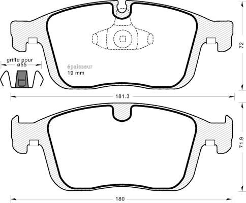 Jeu de plaquettes de frein - 1244 MGA