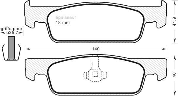 Jeu de plaquettes de frein - 1245 MGA