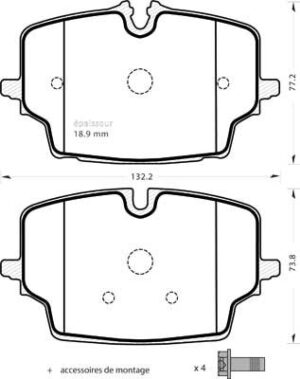 Jeu de plaquettes de frein - 1455 MGA