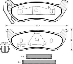 Jeu de plaquettes de frein - 1270 MGA