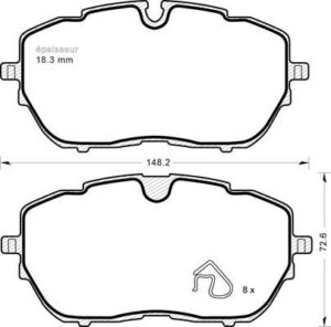 Jeu de plaquettes de frein - 1208 MGA