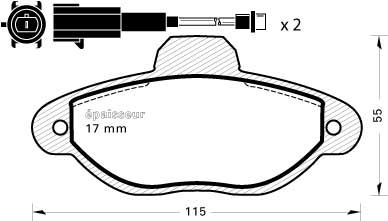 Jeu de plaquettes de frein - 1181 MGA