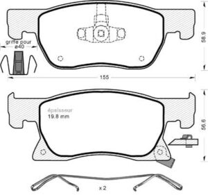 Jeu de plaquettes de frein - 1227 MGA
