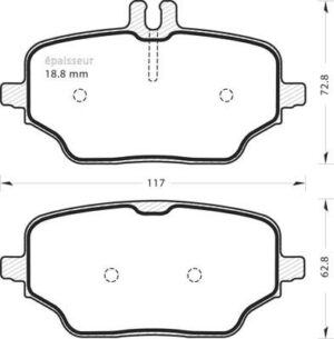 Jeu de plaquettes de frein - 1374 MGA