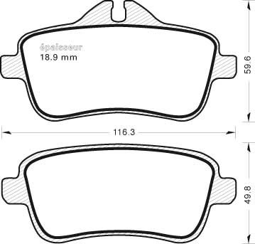 Jeu de plaquettes de frein - 1130 MGA