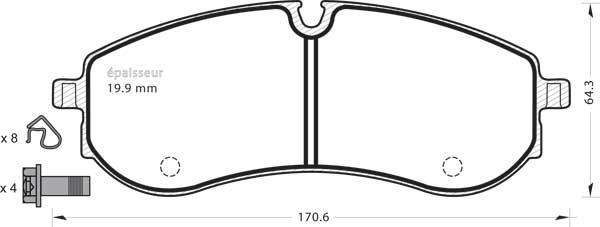 Jeu de plaquettes de frein - 1401 MGA