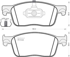 Jeu de plaquettes de frein - 1249 MGA