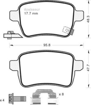 Jeu de plaquettes de frein - 1198 MGA