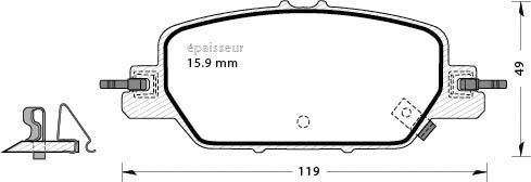 Jeu de plaquettes de frein - 1314 MGA