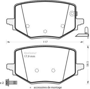 Jeu de plaquettes de frein - 1450 MGA