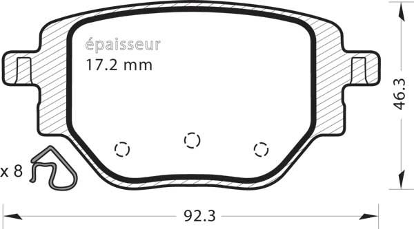 Jeu de plaquettes de frein - 1389 MGA