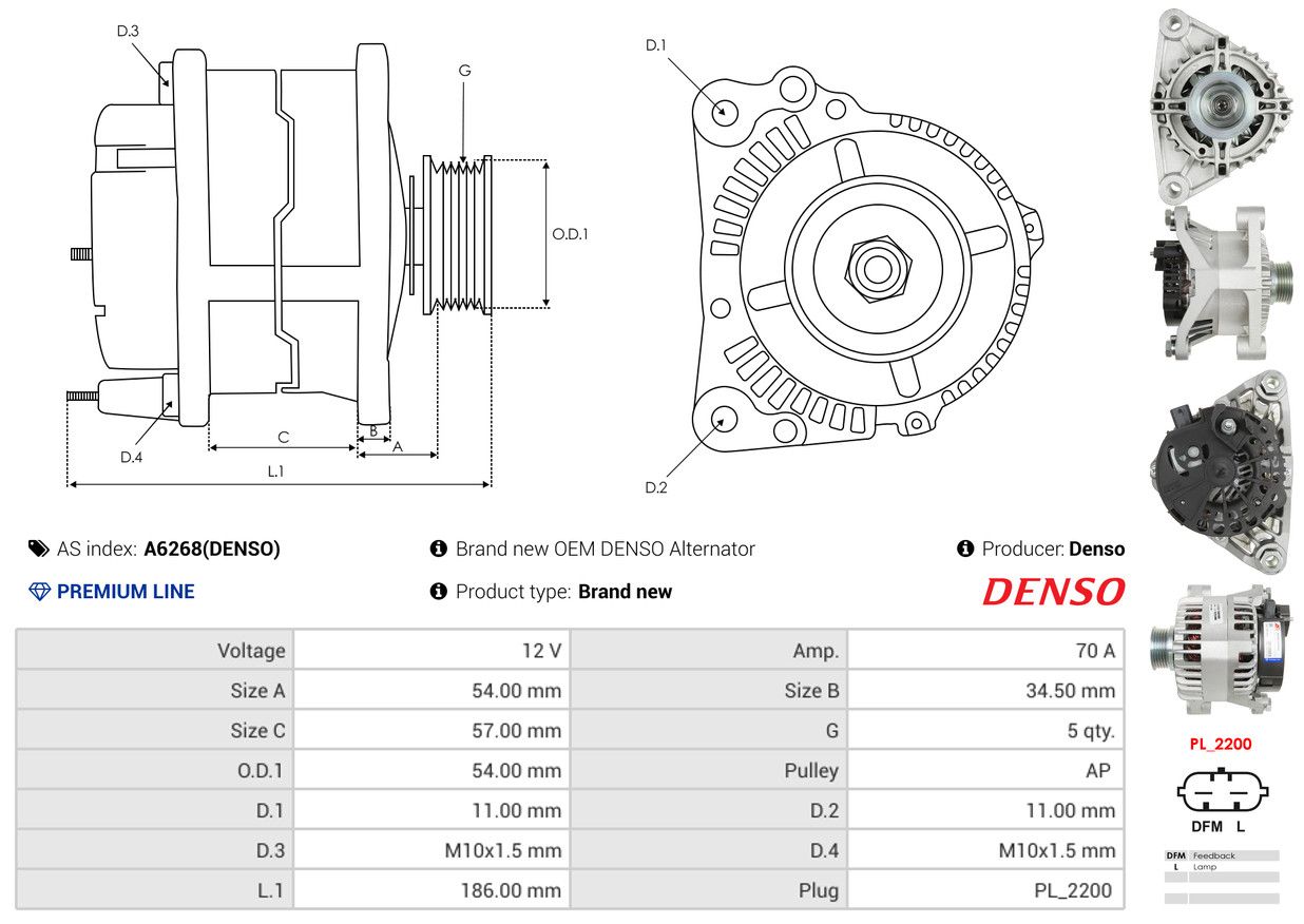 Alternateur - A6268(DENSO) AS-PL – Image 5